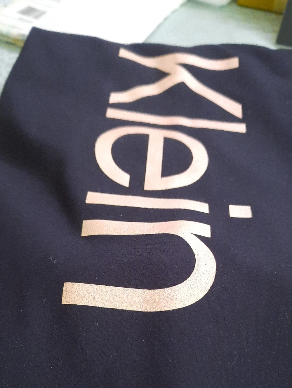 Calvin Klein BlackLeggings with TAN Logo - Picture 2 of 5